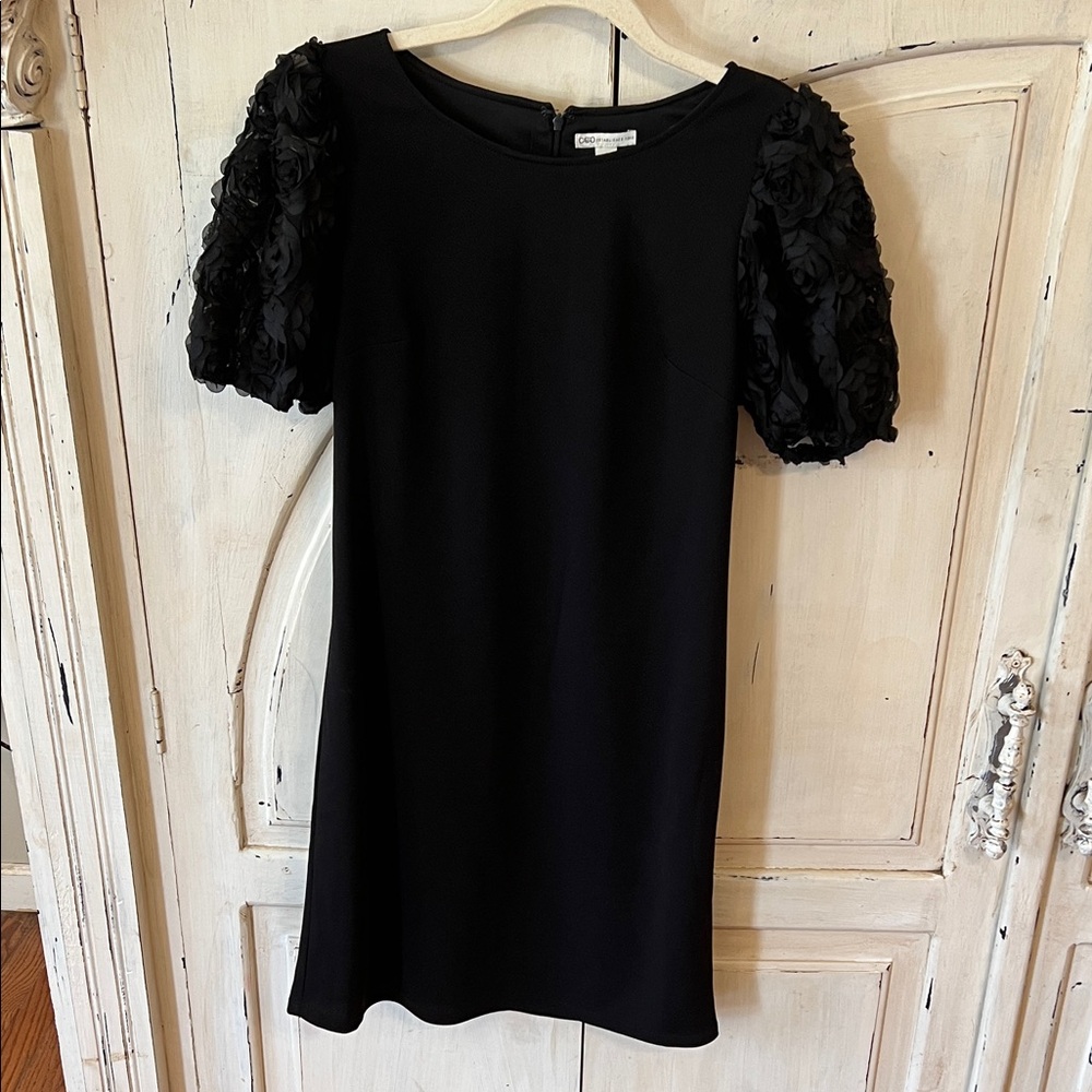 Cato Black Puff-Sleeve Mini Dress